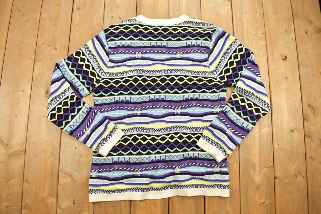 Vintage 1990s Knitted Stripy Cardigan