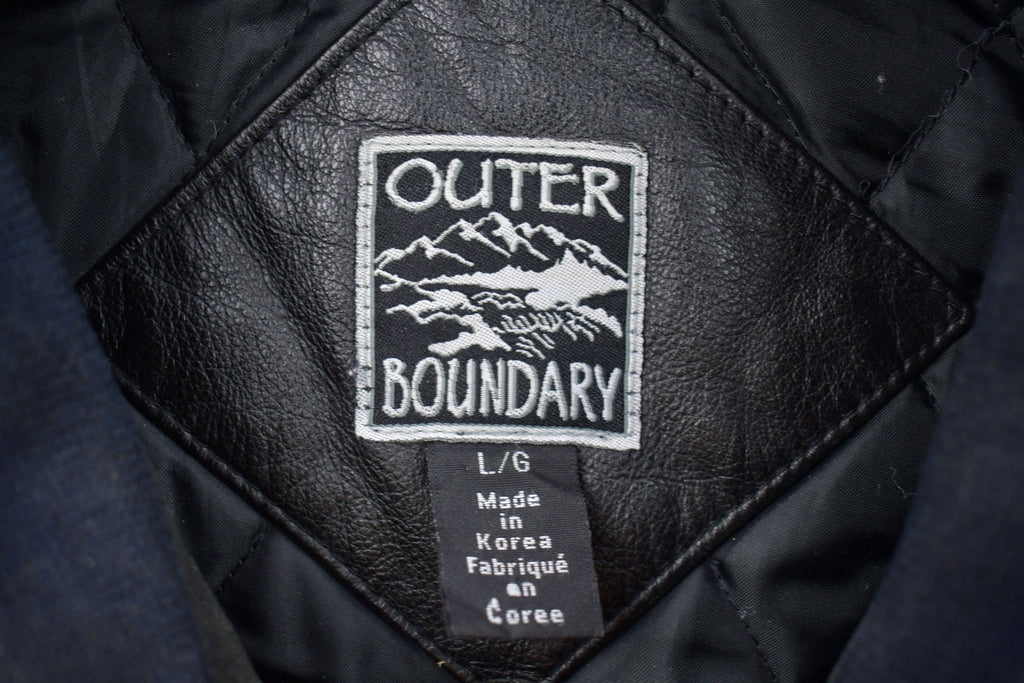 Vintage 1990s Outer boundary Sowa Leather Varsity Jacket