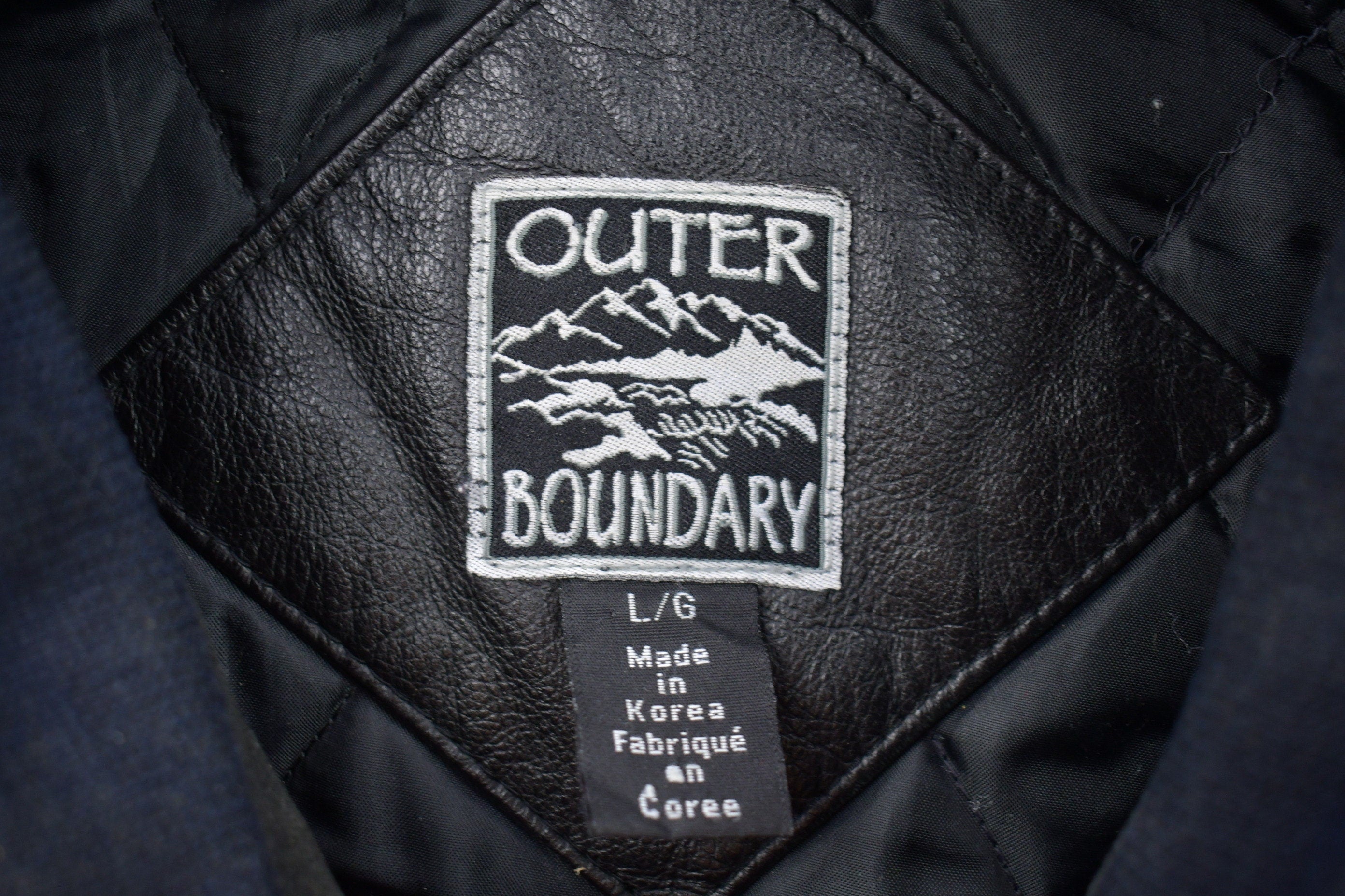 Vintage 1990s Outer boundary Sowa Leather Varsity Jacket