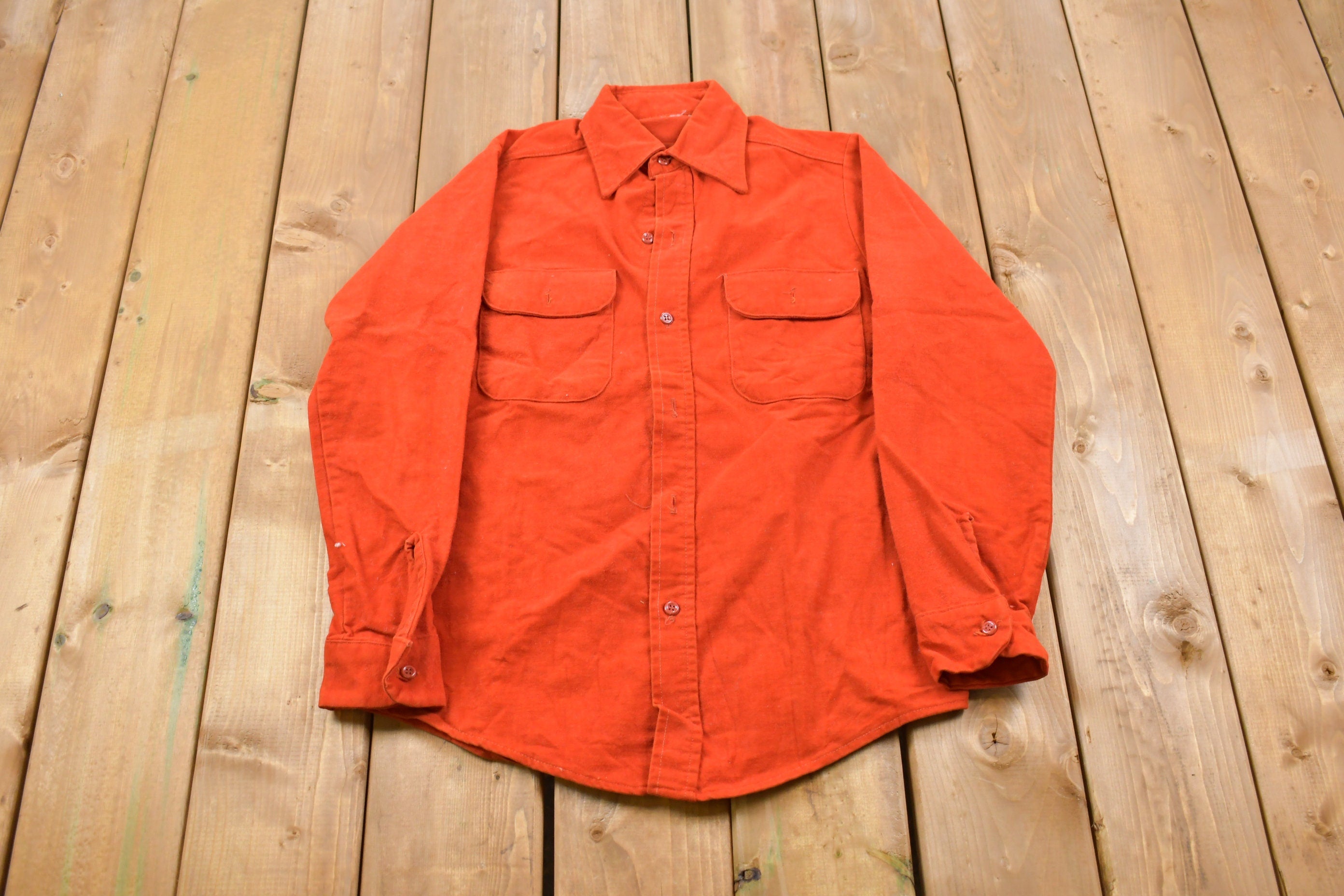 Vintage 1990s Orange Button Up Shirt