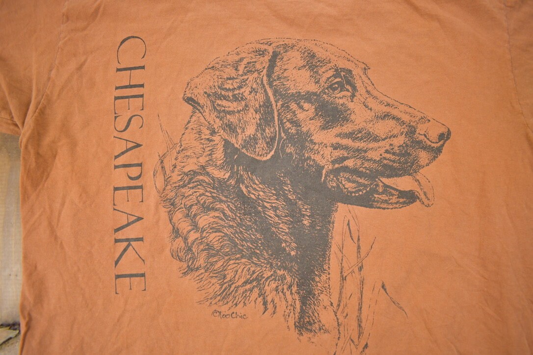 Vintage 1990s Chesapeake Dog Portrait Graphic T-Shirt