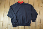 Vintage 1990s Christmas Tree Double Collar Crew Neck Sweater
