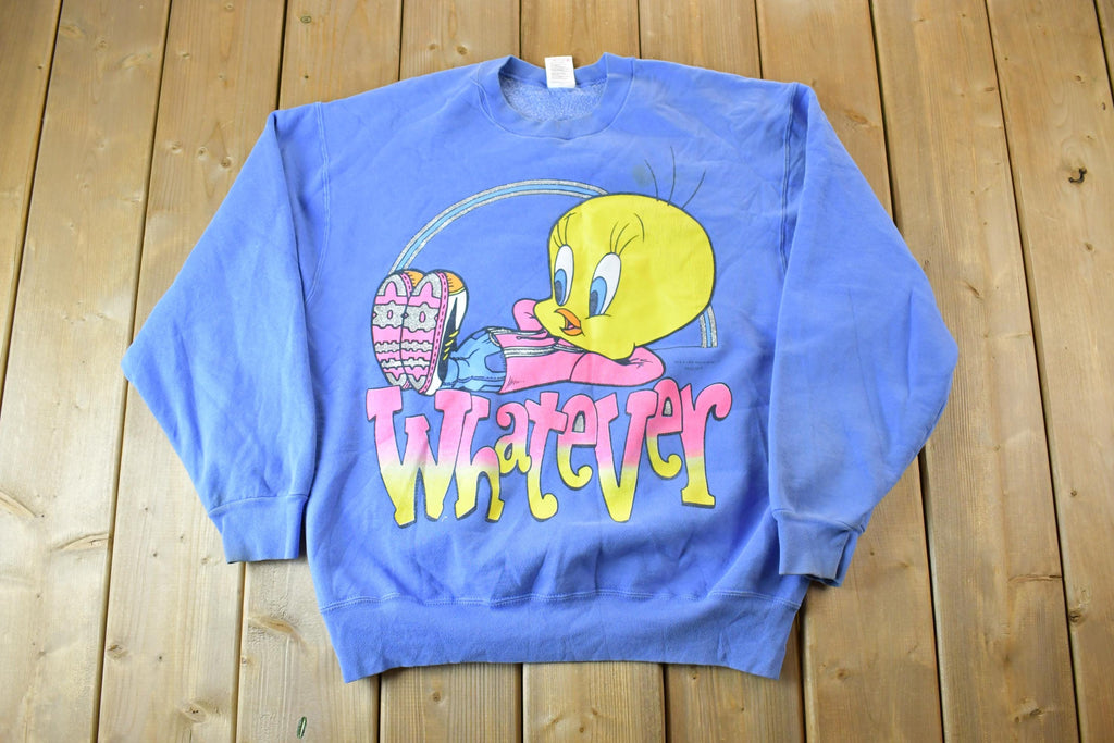 Vintage 1996 Tweety Bird Whatever Neon Looney Tunes Crewneck