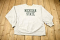 Vintage 1980s Michigan State University Champion Reverse Weave Warmup Crewneck