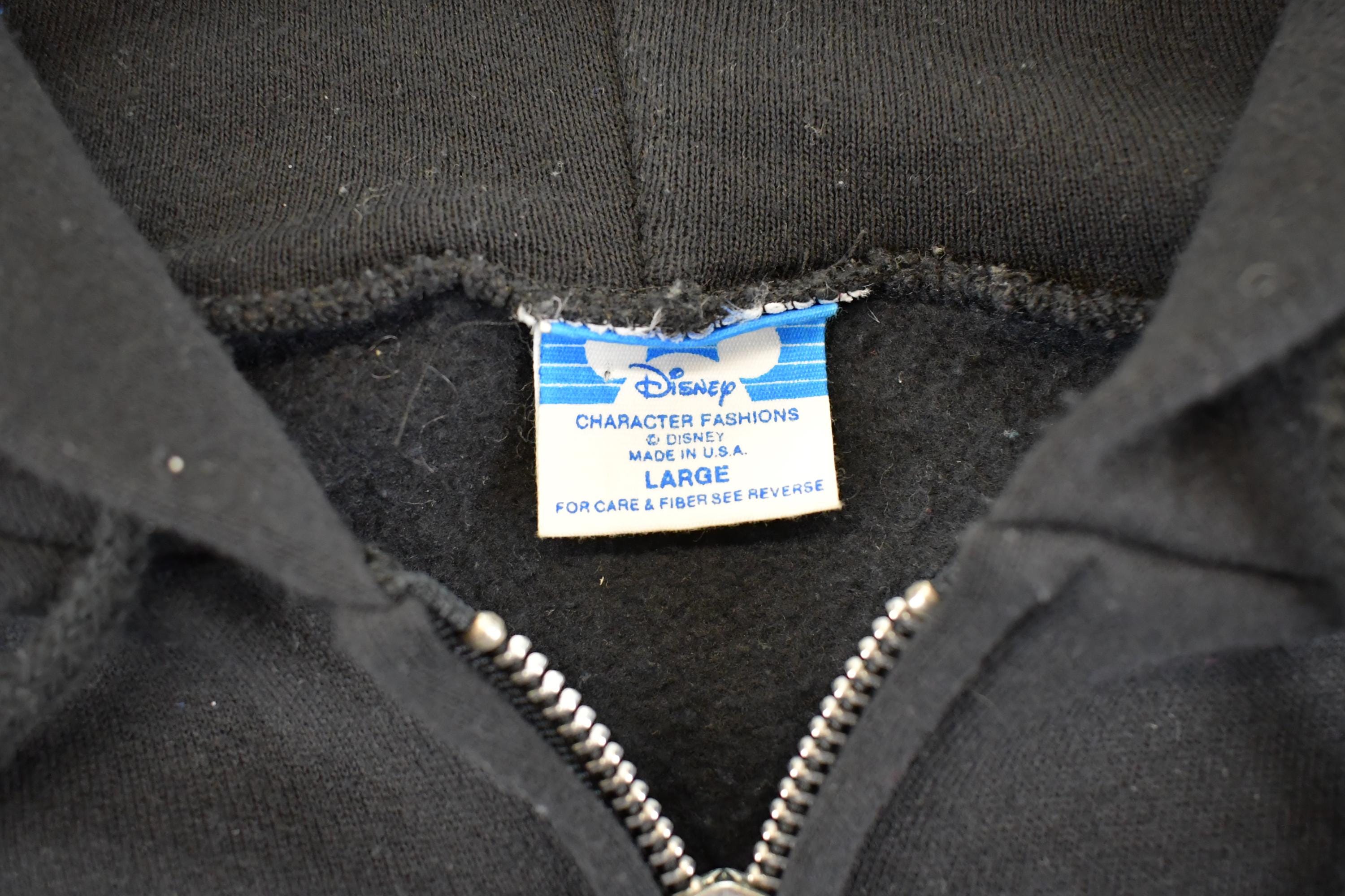 Vintage 1980s Disney Mickey Mouse Hoodie Full Zip Sweatshirt Men's M