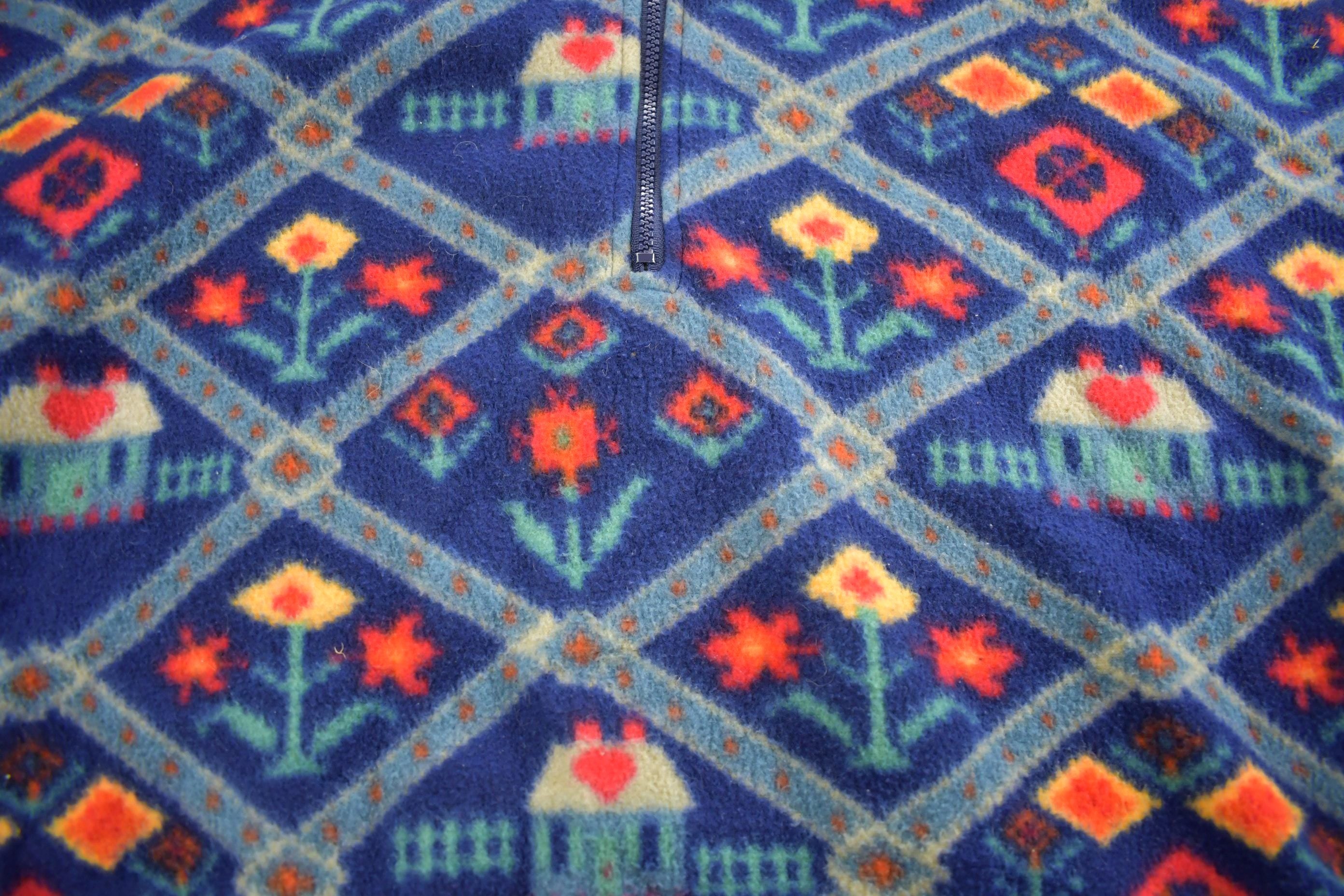 Vintage 1990s Jennifer Moore Activewear Abstract Pattern Fleece Sweater