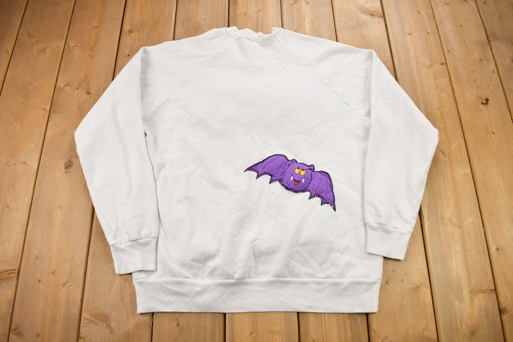 Vintage 1980s Halloween Patchwork Raglan Crewneck Sweatshirt