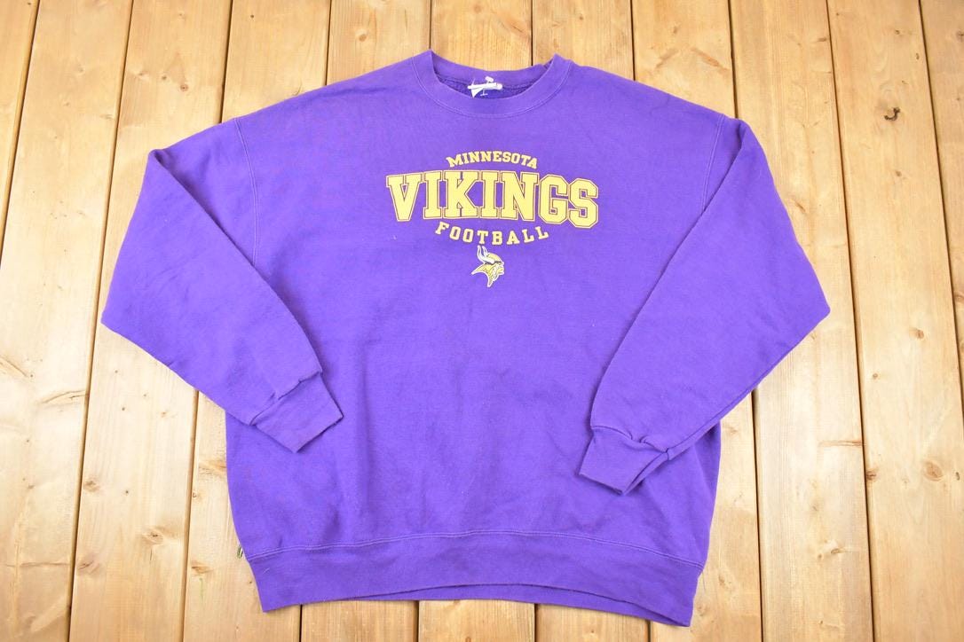 Vintage 1990s Minnesota Vikings NFL Crewneck Sweatshirt Men's XL