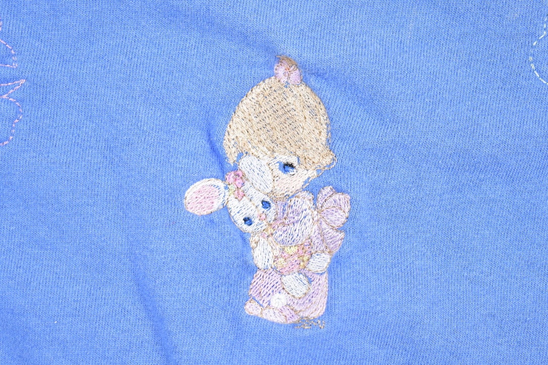 Vintage 1990s Cute Baby and Bunny Embroidered Crewneck /