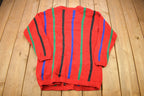Vintage 1990s Karen Scott Striped Knitted Cardigan Sweater