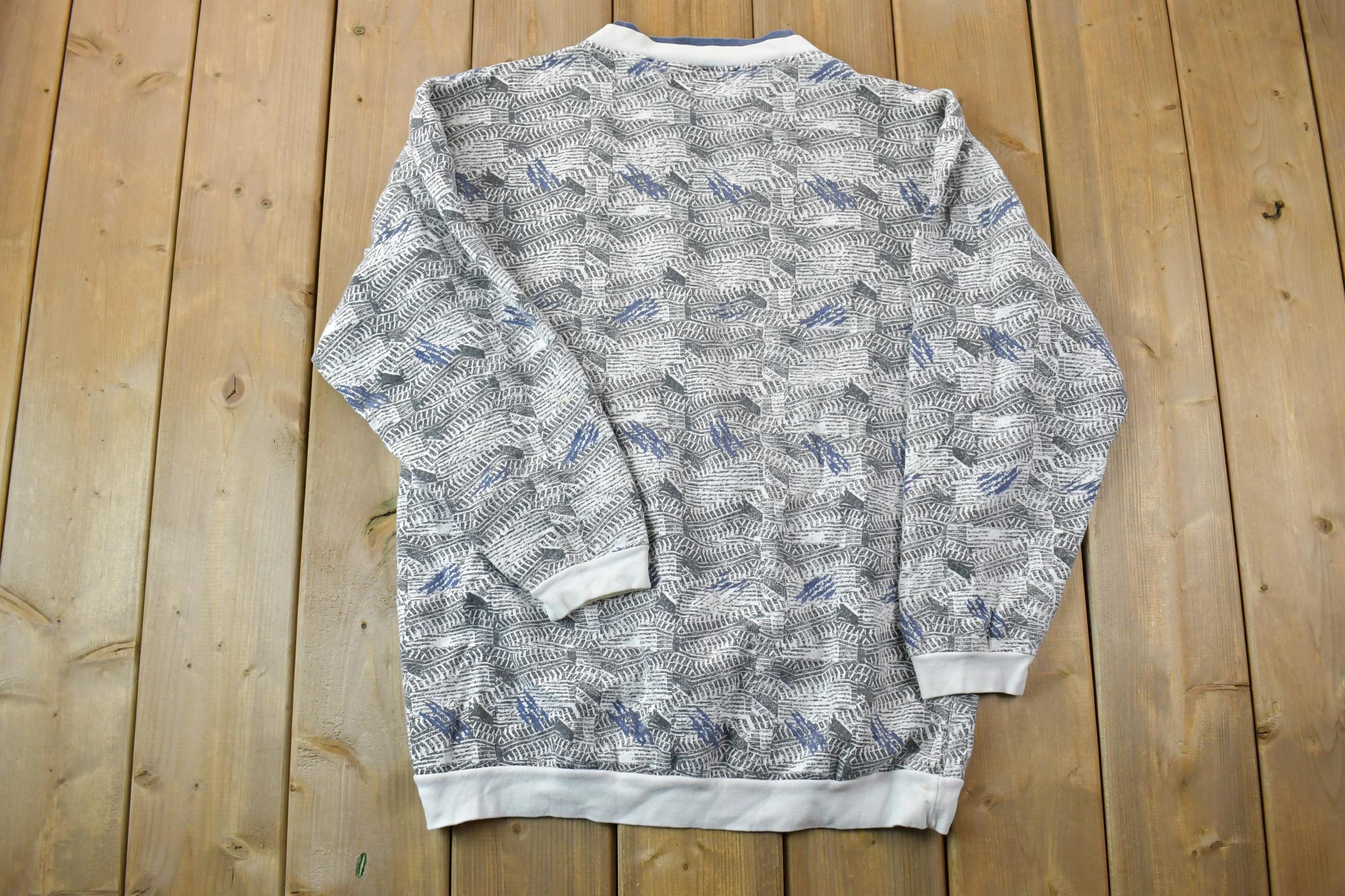 Vintage 1990s Todays News Abstract Double Collar Crewneck Sweatshirt