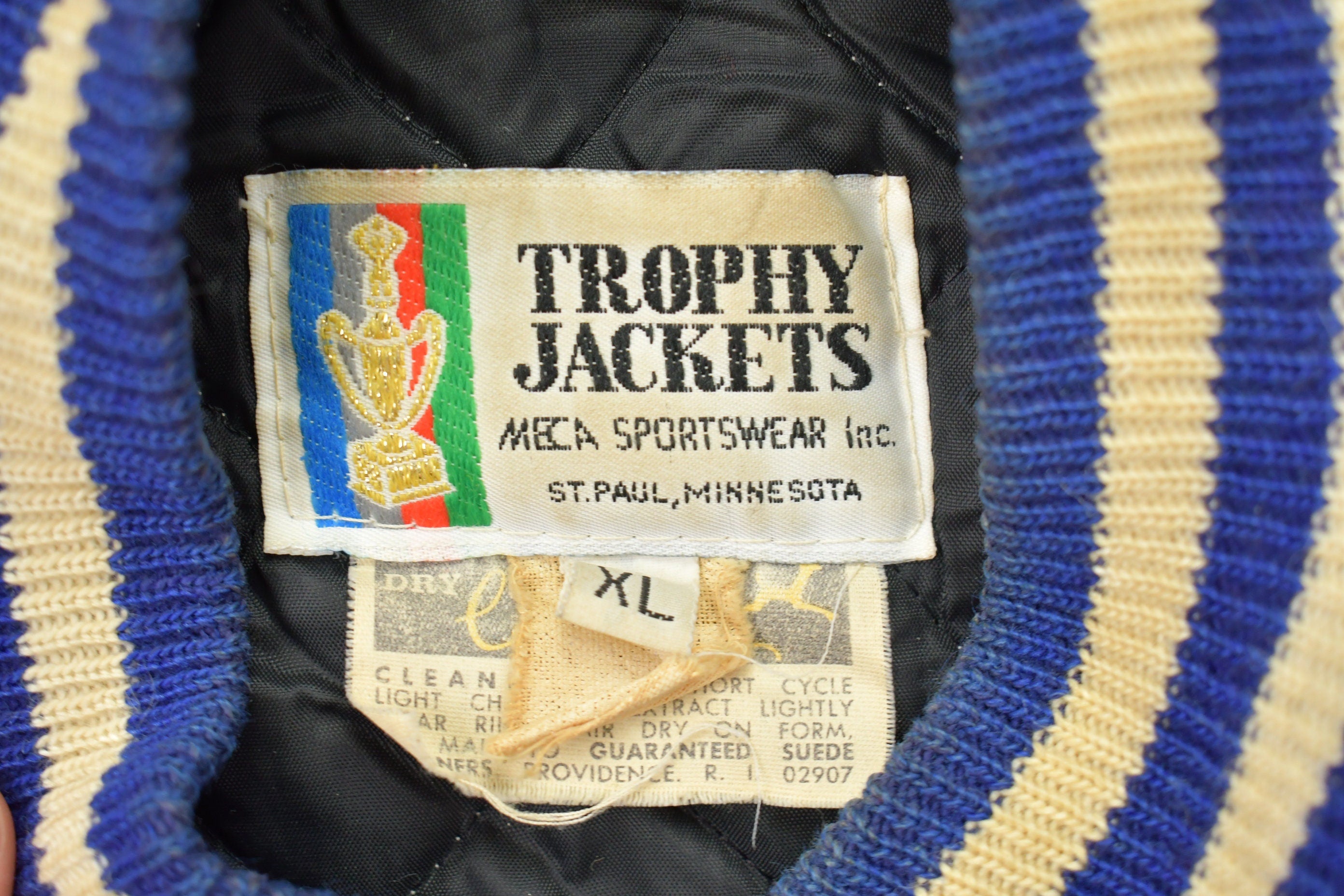 Vintage 1980s Trophy Jackets Leather Varsity Jacket