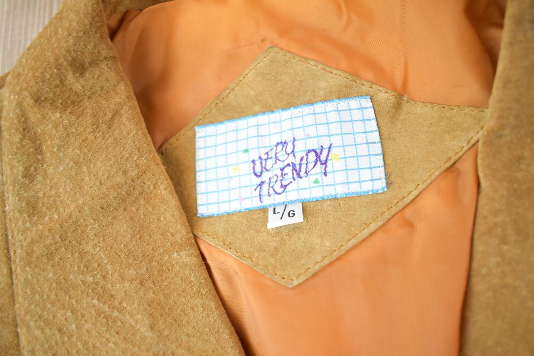 Vintage 1990s Du Sault Brown Suede Fringe Jacket
