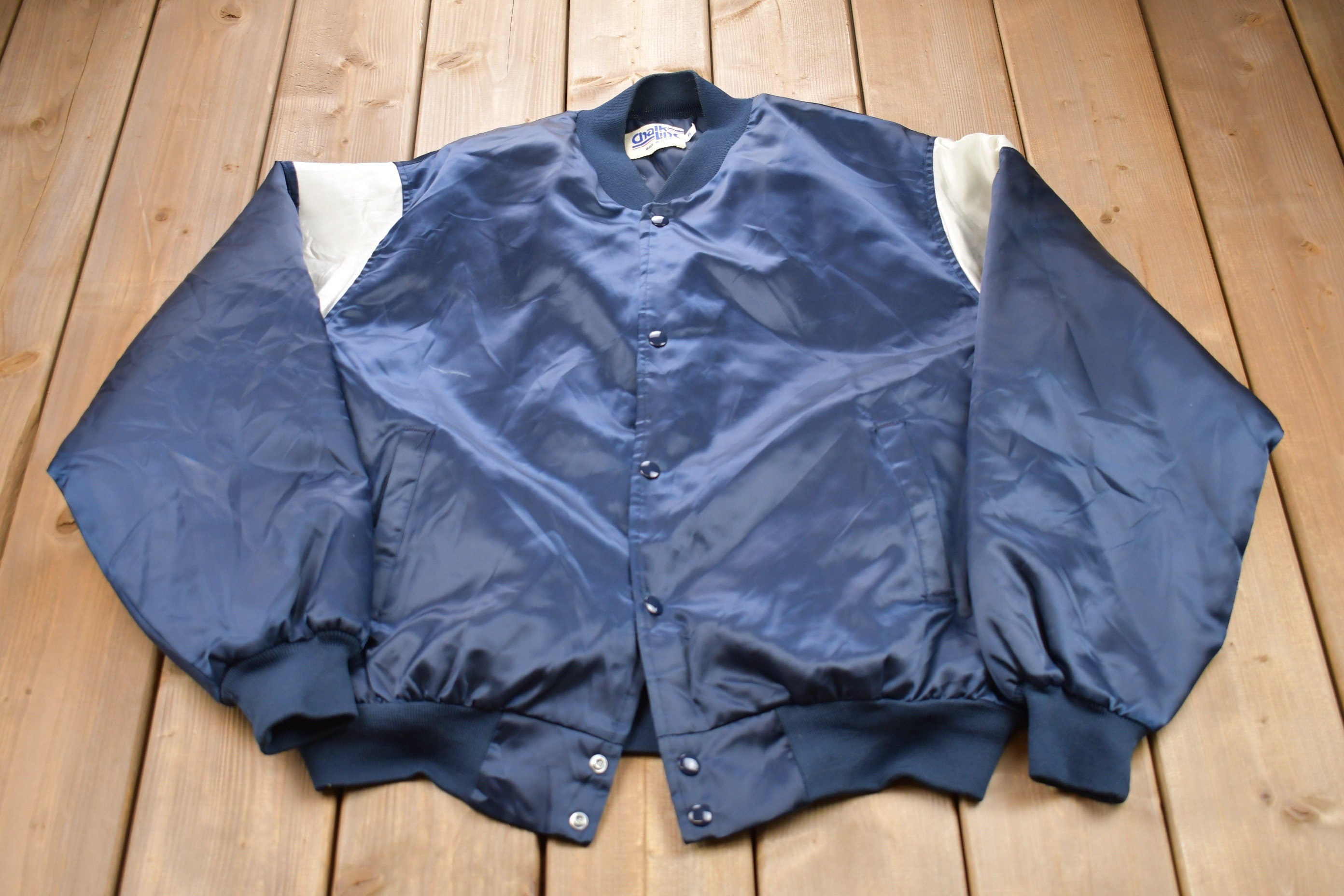 Vintage 1990s Chalk Line Satin Bomber Jacket