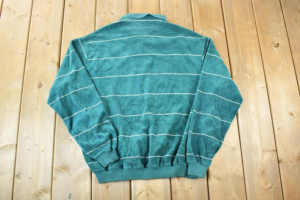 Vintage 1990s Chesterfield Velour Knit Abstract Pattern Crewneck Sweater