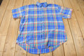 Vintage 1990s Key Elements Plaid Short Sleeve Button Up Flannel Shirt