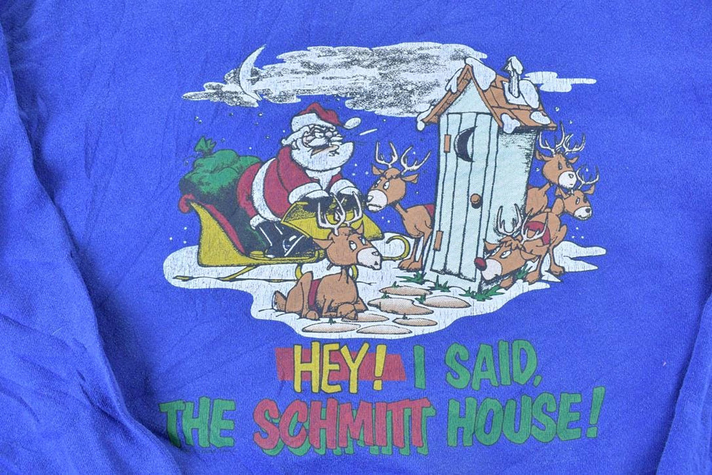 Vintage 1990s Funny Santa Cartoon Crewneck Sweater