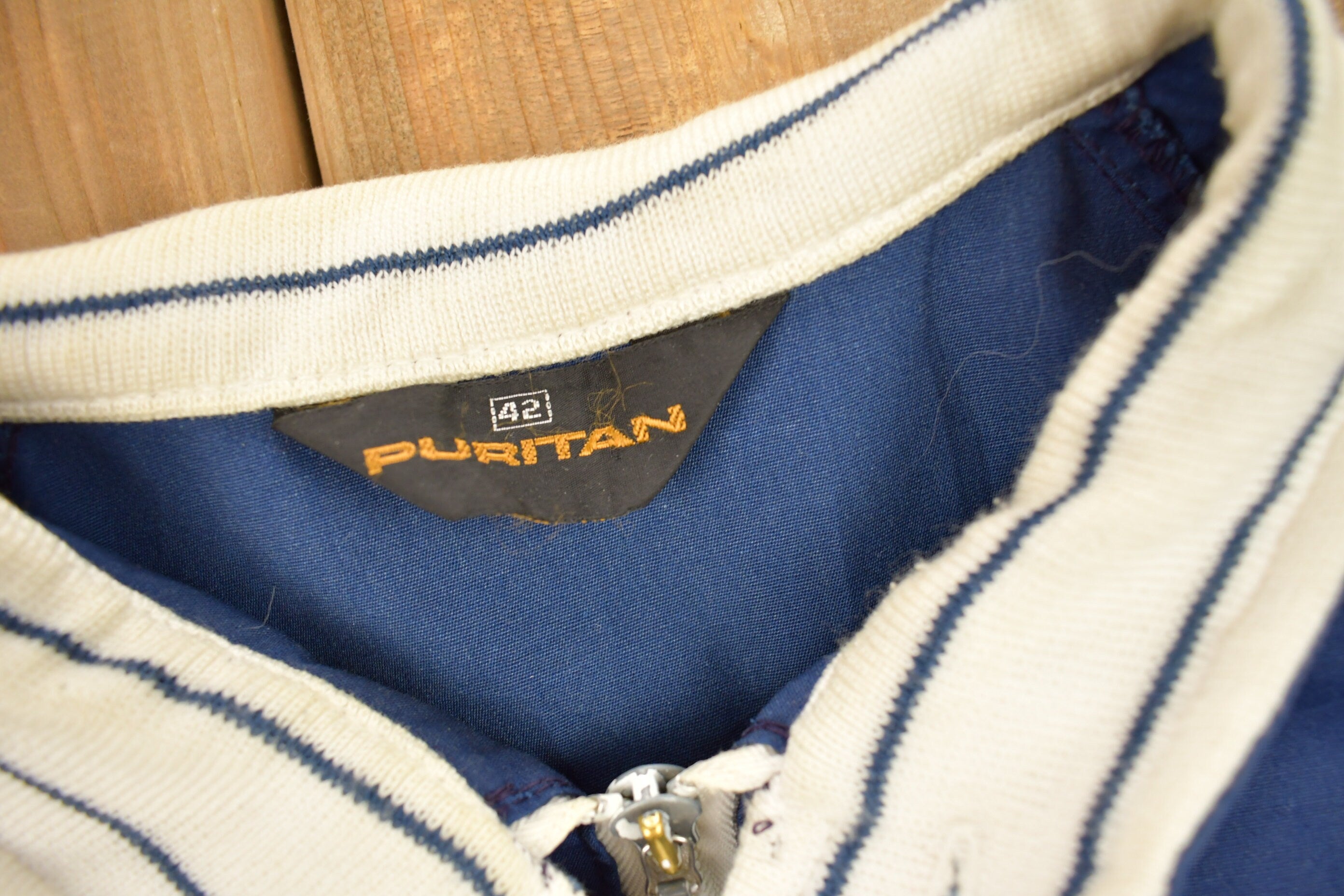 Vintage 1970s Puritan Blank Blue Work Jacket Size 42