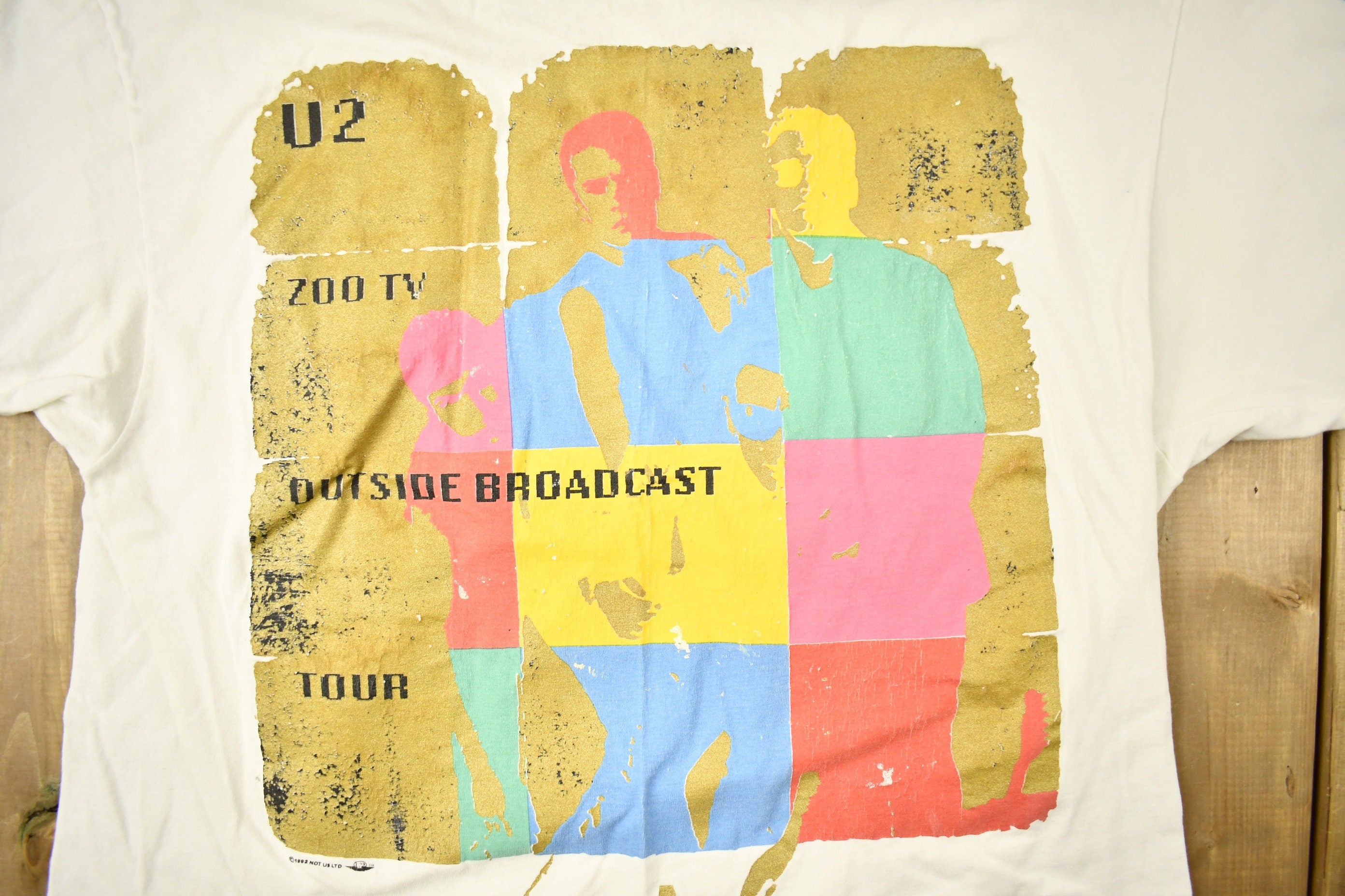 Vintage 1992 U2 Zoo TV Outside Broadcast Tour Band T-shirt