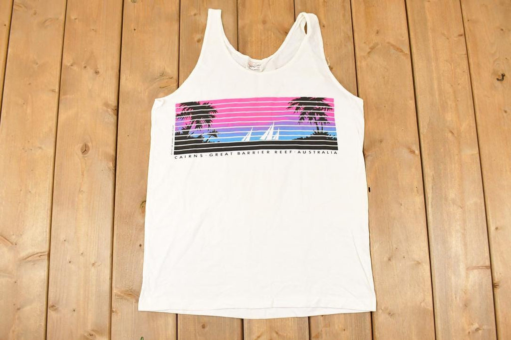 Vintage 1990s Great Barrier Reef Souvenir Surfing Tank Top Men's M