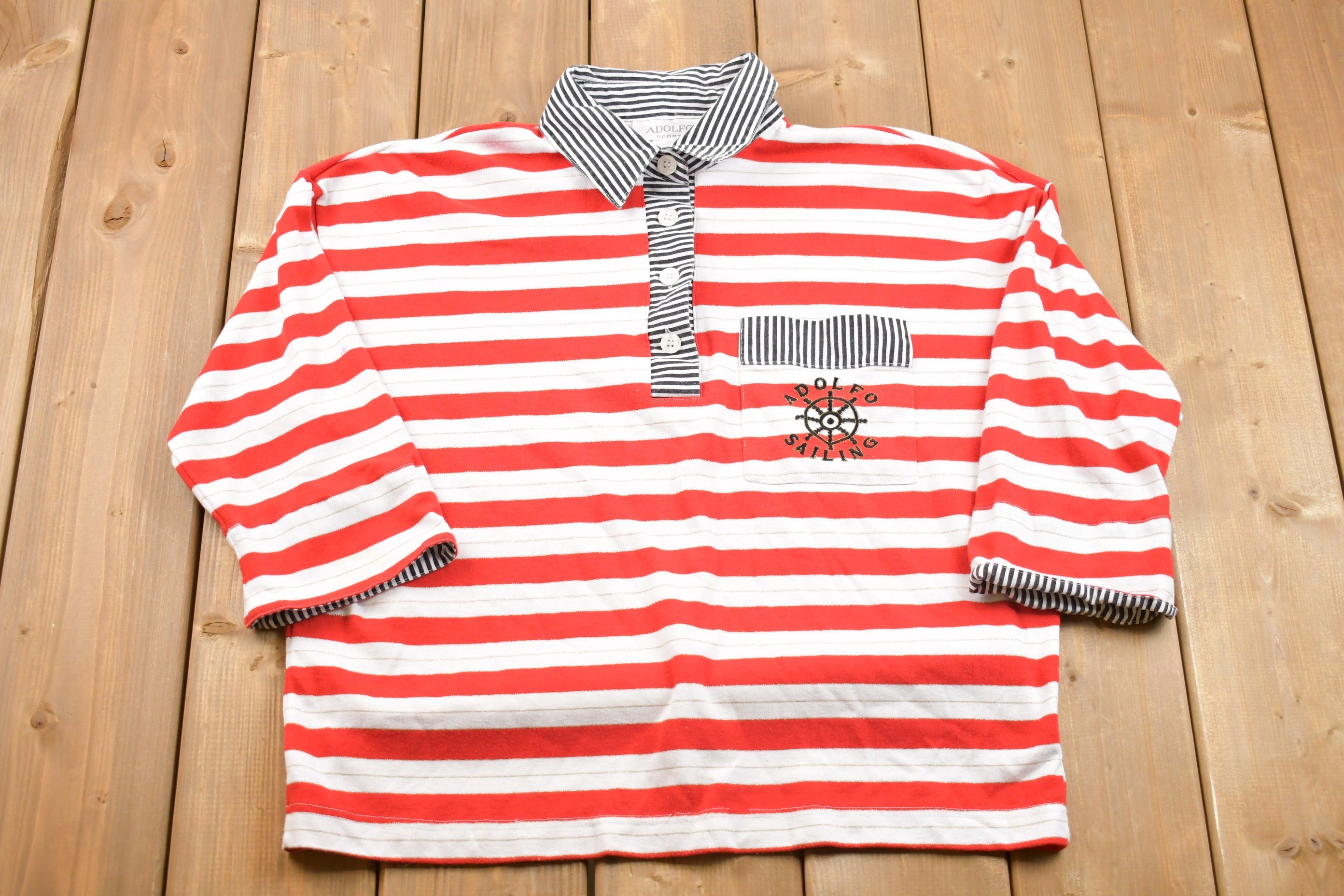 Vintage 90's Adolfo Sailing Button Up Shirt