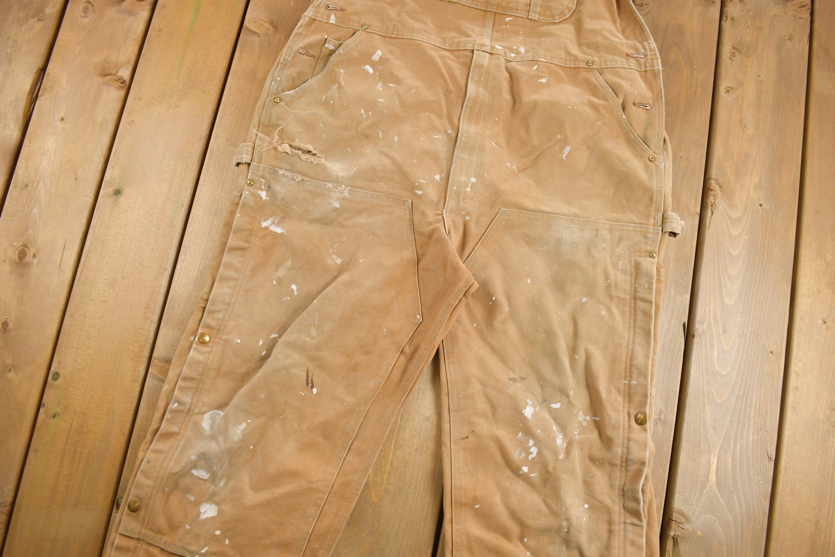 Vintage 1990s Carhartt Duck Canvas Jean Overalls Size 44 x 29