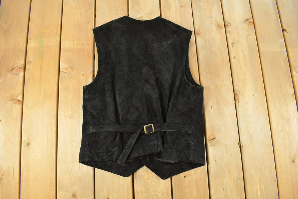 Vintage 1990s Roots Leather Suede Vest Men's Medium