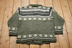 Vintage 1990s Blueberry Hill Zip Up Knitted Sweater /
