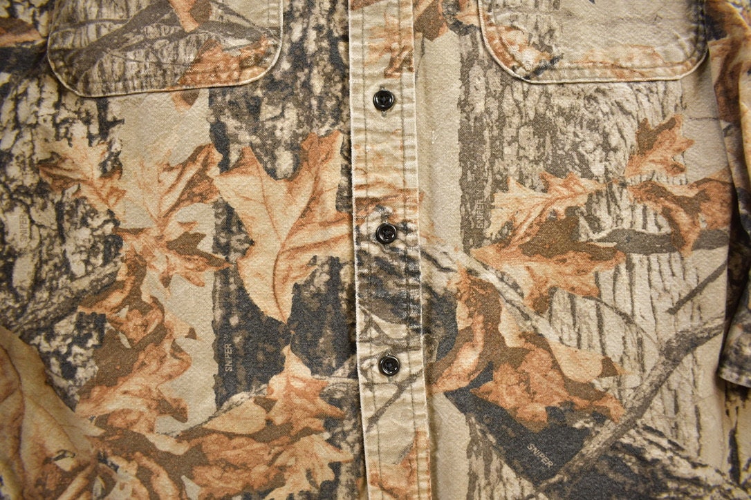 Vintage 1990s Northwest Territory Forest Camo Button Up