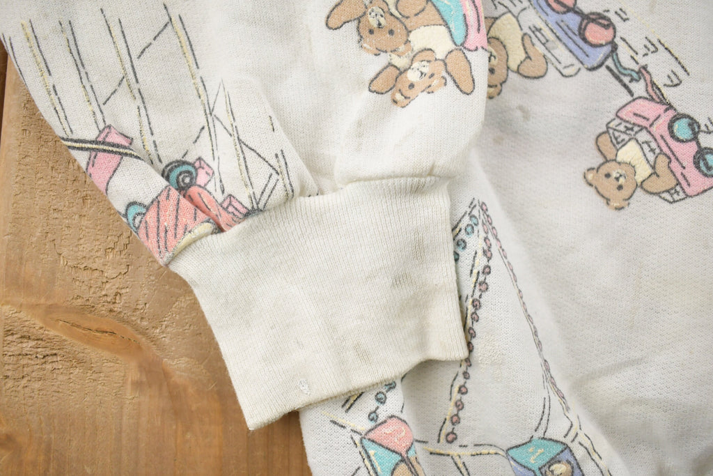 Vintage 1990s Pastel Teddy Bear Crewneck Sweater
