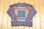 Vintage 1990s Gabriella Frattini Setball Abstract Knit Crewneck Sweater Mens L