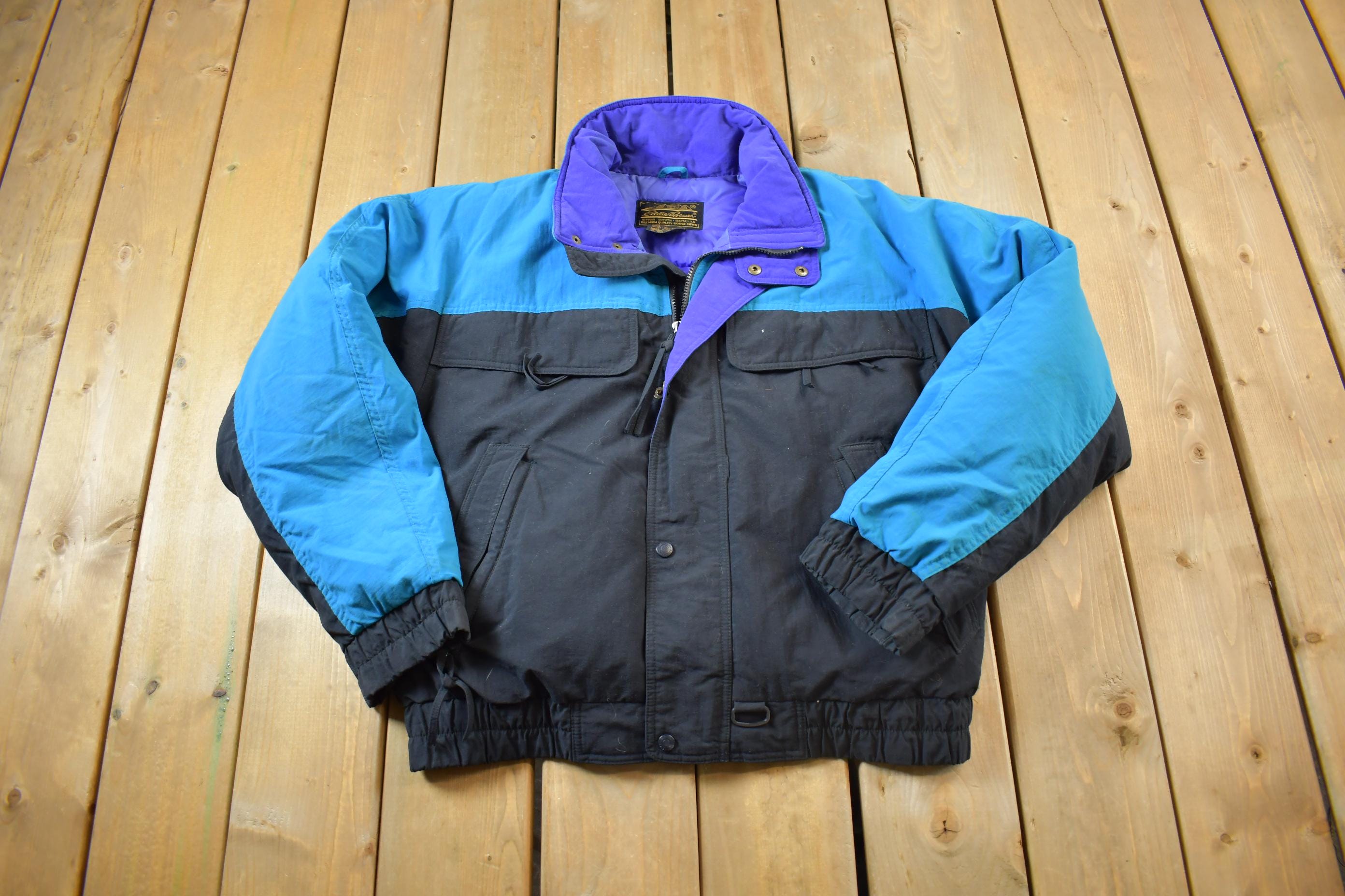 Vintage 1990s Eddie Bauer Goose Down Puffer Ski Jacket - Medium - Made in Korea
