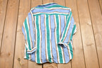 Vintage 1990s Vision Vertical Stripes Button Up Shirt