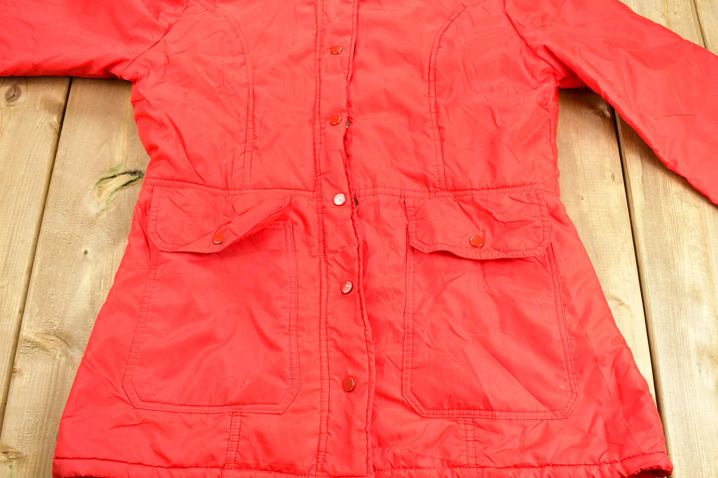 Vintage 1980s MG Full Length Red Windbreaker Jacket