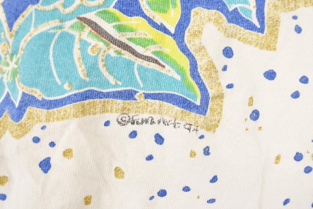 Vintage 1994 Distressed Colorful Birds Souvenir Travel T-Shirt Women's L