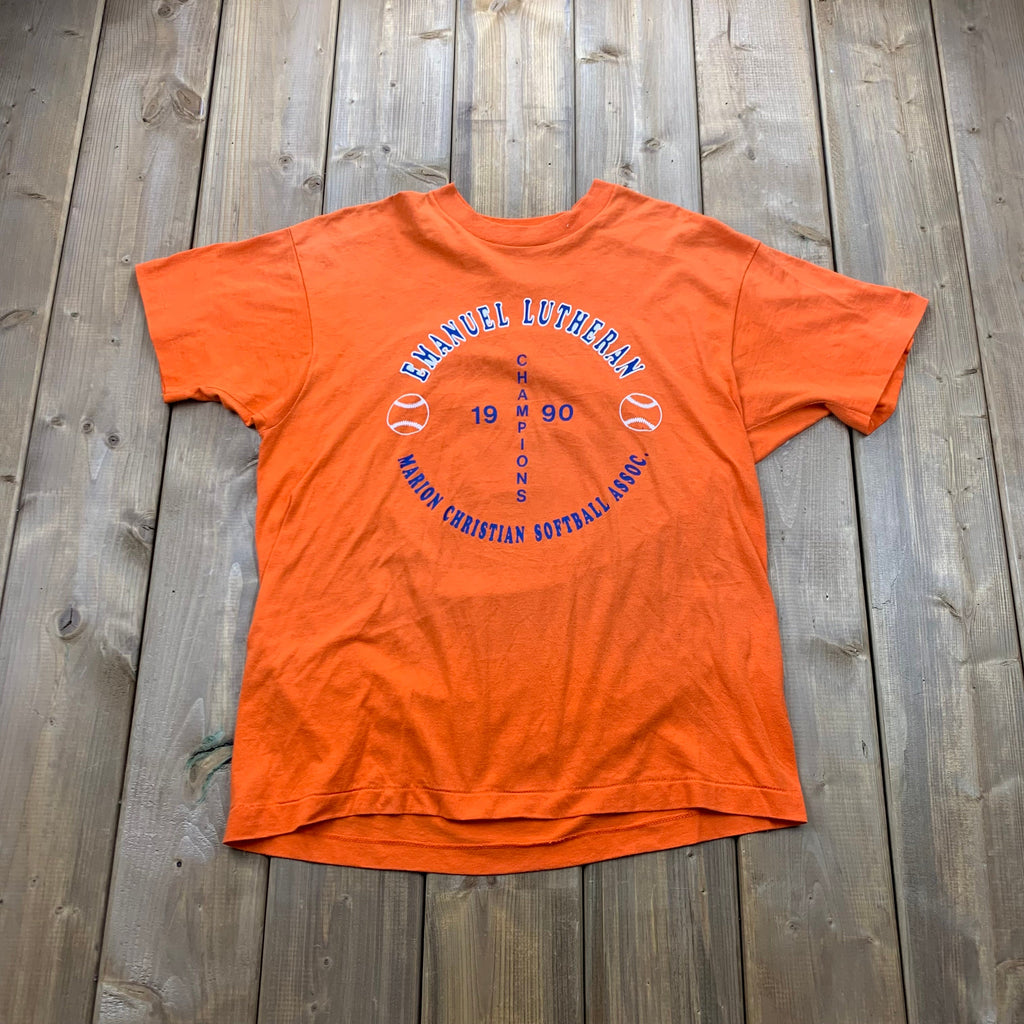 Vintage 1990 Emanuel Lutheran Softball T-Shirt