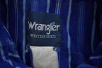 Vintage 1990s Wrangler Western Striped Snap Button Button Up Shirt