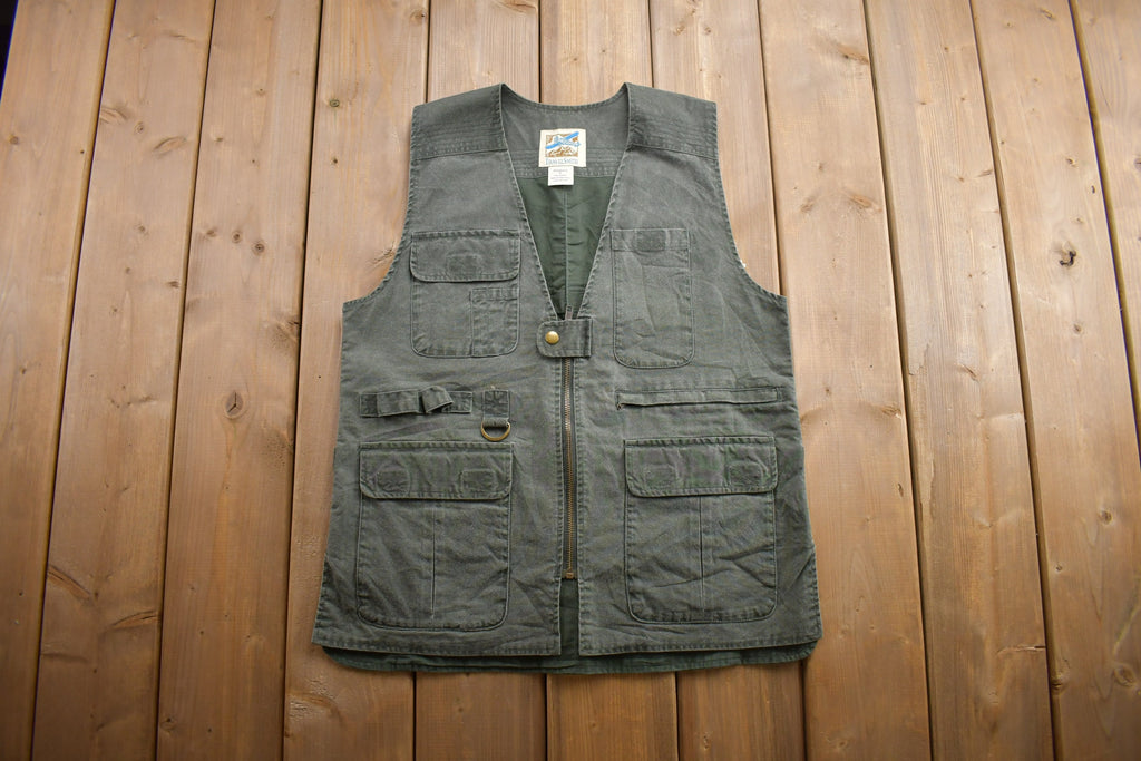 Vintage 1990s Travel Smith Cargo Vest  Vintage Denim  Streetwear  Vintage Fall Outerwear  Fall Jacket  Hunting  Fishing
