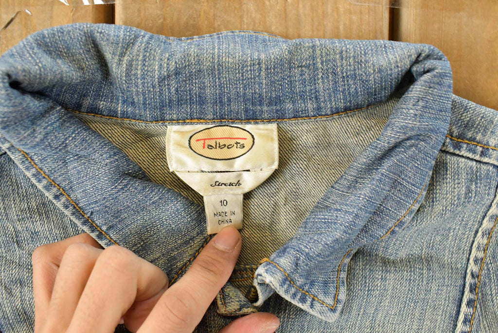 Vintage Y2K Talbots Denim Trucker Jean Jacket Women's Small / Denim Jacket / 2000s Coat / Chic Fashion