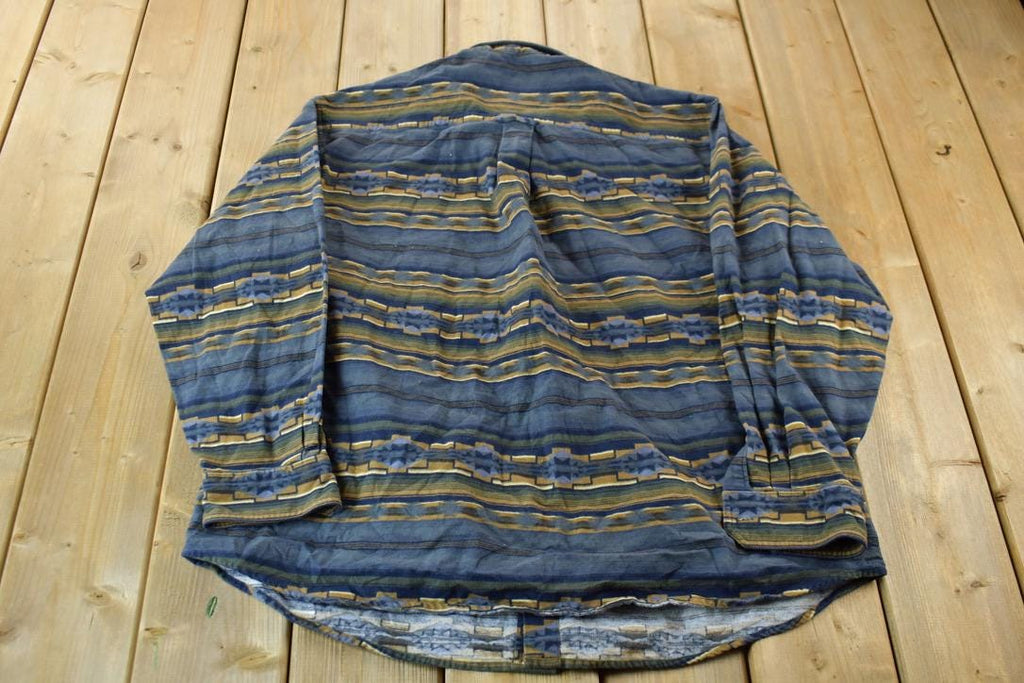 Vintage 2000s Western Pattern Button Down Flannel Shirt