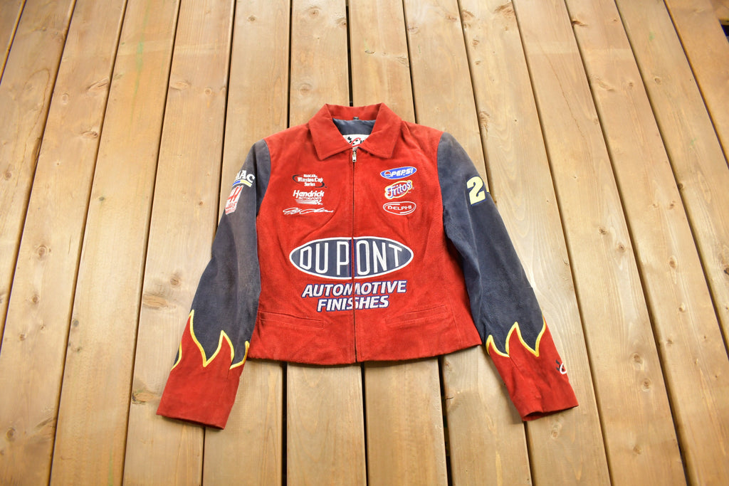 Vintage 1990s Chase Authentics Suede Dupont Nascar Racing Jacket