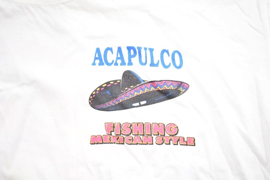 Vintage 1990s Acapulco Fishing Mexican Style Graphic T-Shirt