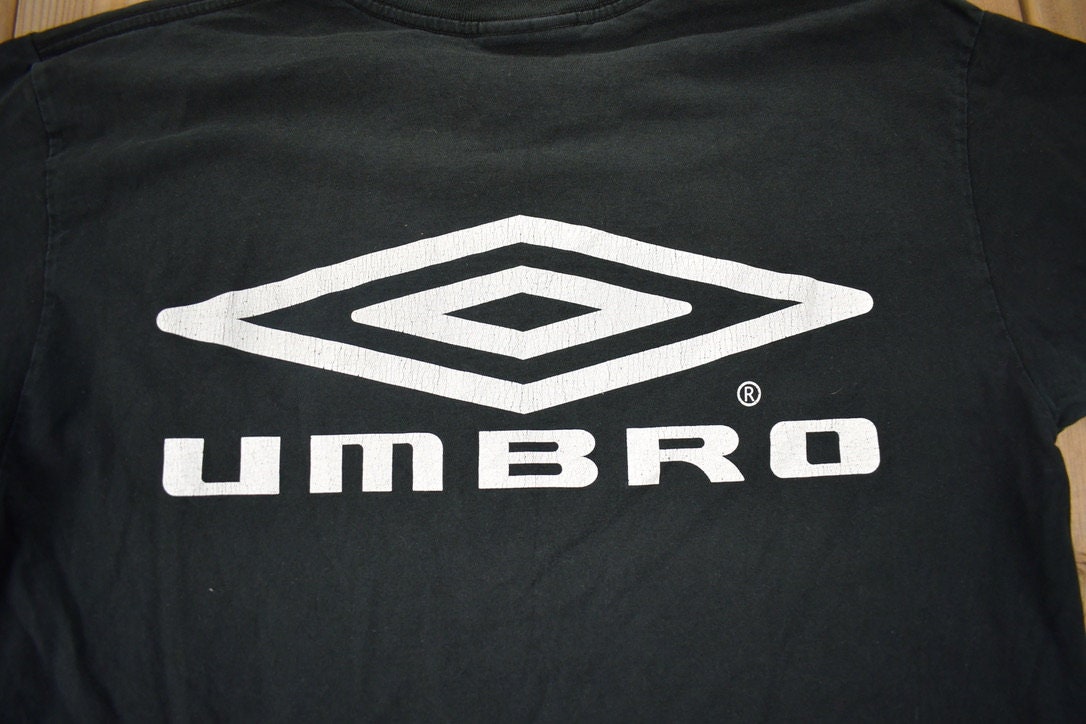 Vintage 1990s Umbro Black T-Shirt  90s  Vintage Streetwear  Graphic T Shirt  All Black  Umbro