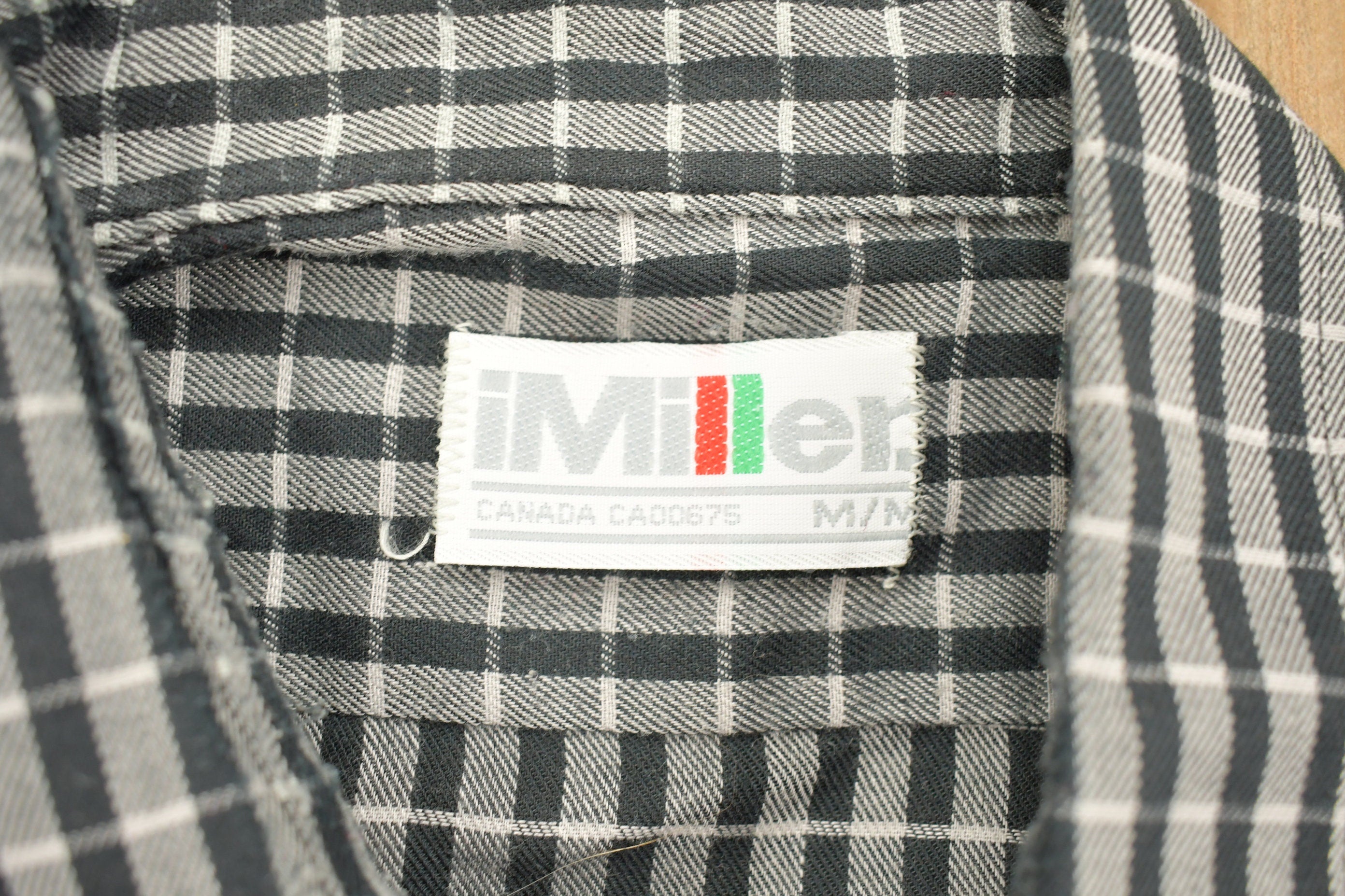 Vintage 1990s I Miller Button Up Check Pattern Shirt