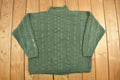 Vintage 1990s Forest Green Cable Knit Crewneck Sweater