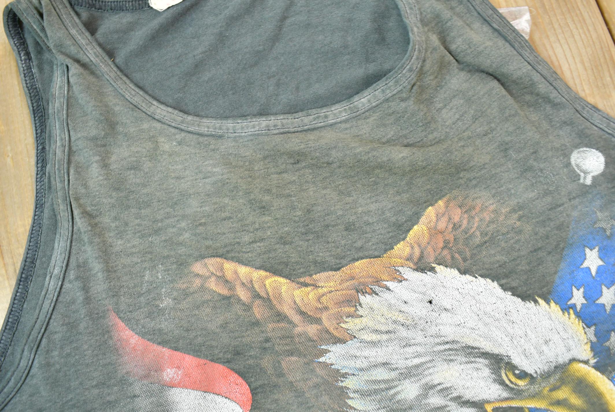 Vintage 1987 Harley Davidson Hamilton ONT Eagle Graphic 3d Emblem Tank Top Shirt /