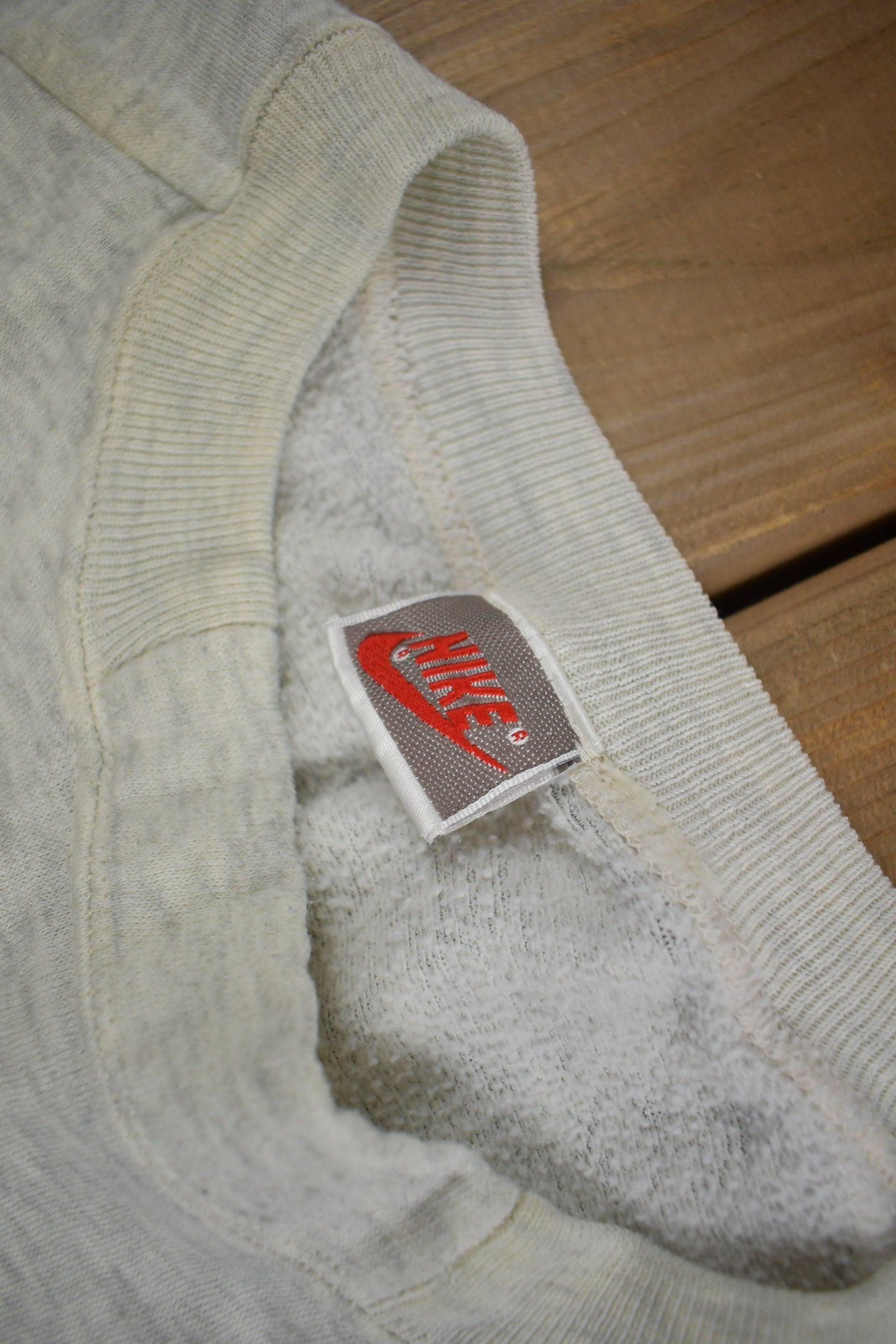 Vintage 1990s Nike Grey Tag Mini Logo Crewneck Sweatshirt / Vintage Nike / Sportswear / Streetwear / Made In USA