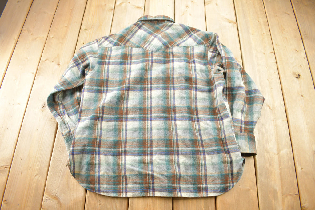 Vintage 1990s Pendleton Plaid Button Up Board Shirt