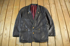 Vintage 1980s Leather Blazer Jacket Adult M-L