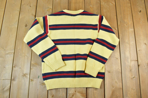 Vintage Y2K Tommy Hilfiger Knit Crewneck Sweater / 90s Crewneck / Abstract Pattern / Preppy Knits